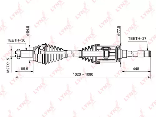 Drive shaft, right