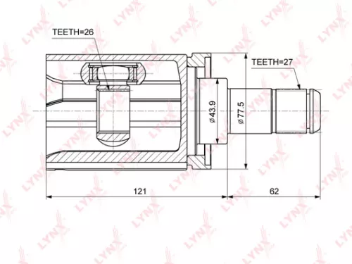 CV-Joint, inner, left
