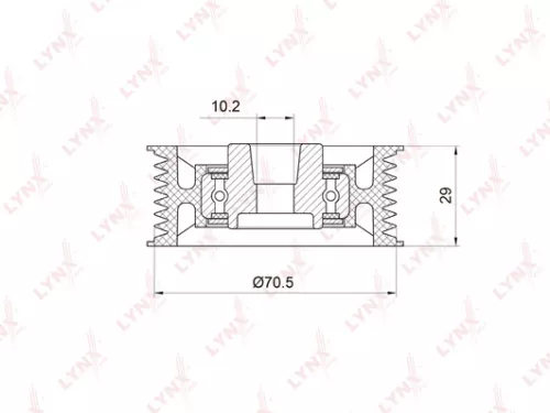 Deflection/Guide pulley, poly v-belt