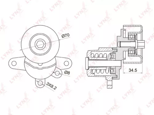 Belt tensioner, poly v-belt